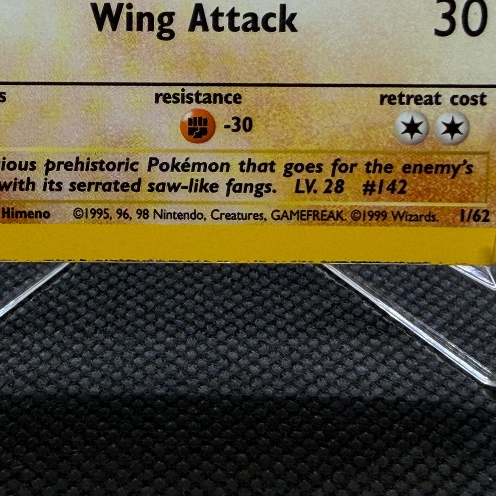 Aerodactyl Fossil Holo Rare #1 1999 Pokémon Card LP - Picture 5 of 13